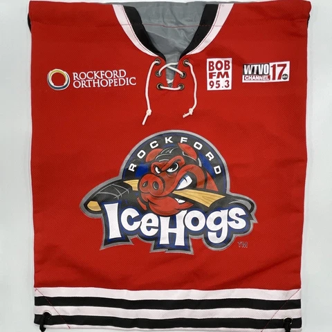 ROCKFORD IL ICEHOGS HOCKEY Promo Feat. HAMMY Light Drawstring Sling Backpack Bag Cover