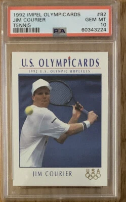 Impel Olympicards 1992 PSA 10 Jim Courier tenis (RC) graduado. POP 10. RARO #82 Foto 1 de 4