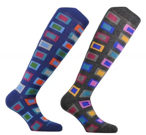 PRESTIGE - 2 PAIA - CALZE UOMO LUNGHE CALDO COTONE A QUADRI MULTICOLOR - Imagen 1 de 25