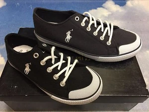 Polo Ralph Lauren Chandler Canvas Lace Sneaker Kid Size 12, Youth Size 4.5 - Picture 1 of 9