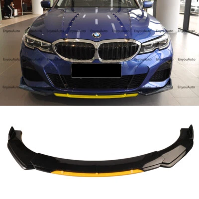 For BMW 525i 530i 540i Series Front Bumper Lip Spoiler Splitter Black Yellow Foto 1 de 4