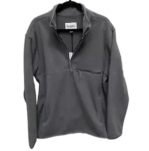 NEW Men’s Large Goodfellow 1/4 zip micro fleece pullover Gray Pockets K1 - Picture 1 of 10
