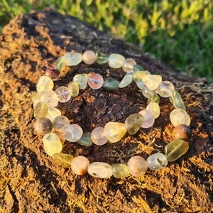 Prehnite, Peridot & Phantom Quartz Healing Bracelet - Picture 1 of 9
