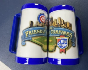 Vintage NEU Set CUBS MLB Friendly Confines Pure Genuine Old Style Kunststoff Bierkrug - Bild 1 von 7