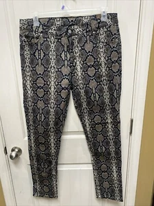 ASOS DESIGN Flare Jean Snake Print Waist 38” 81 cm X Leg 32” 81cm Brown #3474 - Picture 1 of 3