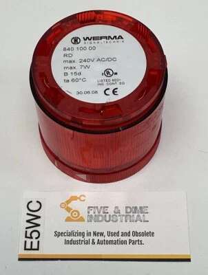 Werma 840-100-00 Red Signal Tower Stack Light Housing 240V AC/DC Max - Image 1 of 4