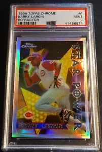 1996 BARRY LARKIN TOPPS CHROME REFRACTOR #6 PSA 9 REDS POP 3 (275) - Picture 1 of 2