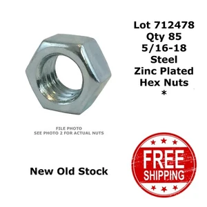 5/16-18 HEX NUTS Steel Zinc Plated NEW OLD STOCK (85) 712478 - Picture 1 of 2