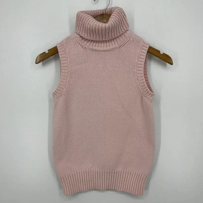 Michael Kors毛衣背心女式S码粉色高领针织无袖棉质 — 第 1/4 张图片