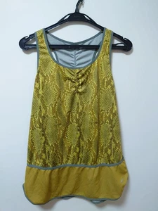 NIKE GYAKUSOU Snake Print Tank Top Yellow Green Womens L - Picture 1 of 5