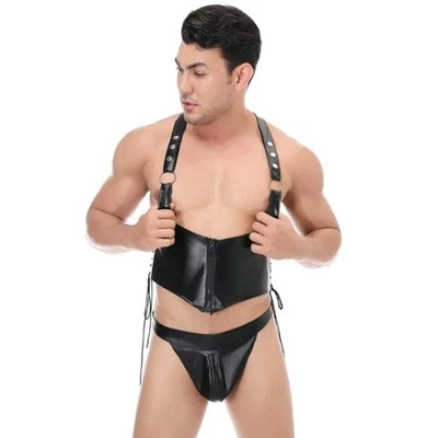 Genuine Leather Men’s Harness & Jockstrap Set – Fetish, Costume, Clubwear - Image 1 of 4
