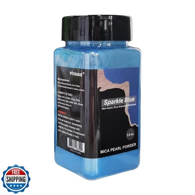 Mica Pigment Powder, 3.5 OZ/100G Blue Mica Powder for Soap Making, Shimmer Re - Image 1 of 4