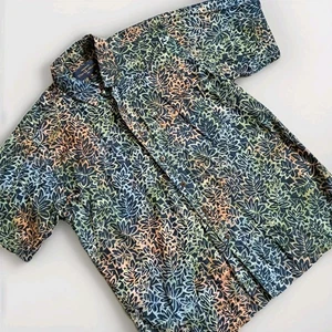 Camisa Hawaiana Pete Huntington Para Hombres XL Floral Tie Dye Popover Manga Corta - Imagen 1 de 10