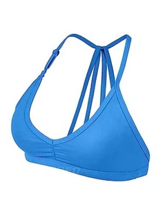 Workout Sports Bras for Women Padded Strappy Open Back Gym Bra Small Blue - Picture 1 of 7