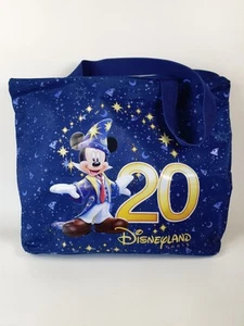 Disney 20 Years Tote Zip Bag Blue Disneyland Paris Fabric Handle Mickey 20th - Picture 1 of 15