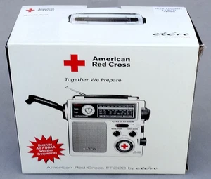 Eton FR300 Weather Radio Hand Crank or Electric New in Open Box White Red Cross - Picture 1 of 3