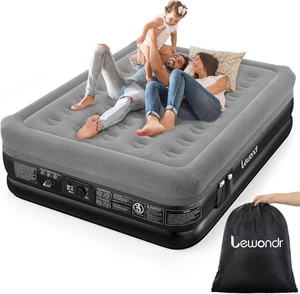 Lewondr Luftbett 2 Personen 203x152x46cm Grau Selbstaufblasend für Camping Reise - Bild 1 von 9