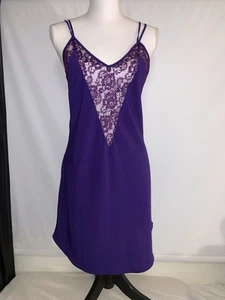 Vintage 90s Victoria's Secret Gold Label Slip Dress Purple Lace Nightie Medium - Bild 1 von 6