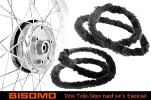 2x Nabenputzringe 56cm Schwarz Moped Simson S50 KR51 E-Bike Fahrrad Putzringe - Bild 1 von 8