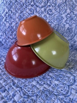 Lote de 3 cuencos anidadores de melamina Norpro rojo verde naranja  Foto 1 de 4