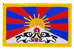 TIBET TIBETAN FLAG PATCH BADGE IRON ON NEW EMBROIDERED - Picture 1 of 1