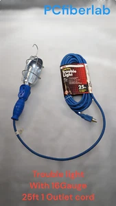 Carol-ACE Trouble Light with 25Ft 16 Gauge 1 OutlePower Cord 16/3 SJT Grounded - Picture 1 of 6