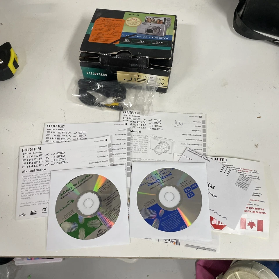 Fujifilm FinePix J100 J120 J110W J150W Owner's Manual: W/ Box & Software / CD’s - Image 1 of 3