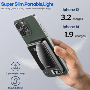 Magnetyczny bezprzewodowy powerbank 10000mAh 22,5W PD magnetyczny do iPhone 15/14/13 - Zdjęcie 1 z 43
