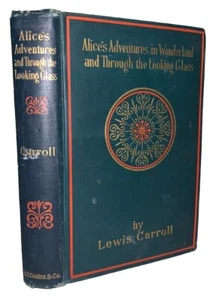 c.1900, ALICE'S ADVENTURES IN WONDERLAND & TTLG, by LEWIS CARROLL, VG CONDITION - Picture 1 of 12