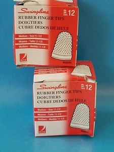 24 COUNTS (2 BOXES) Swingline RUBBER FINGER TIPS, Size 11 -1/2 , MEDIUM, (54035) - Picture 1 of 5