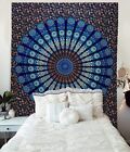 King Blue Mandala Tapestry Indian Hippie Bohemian Psychedelic Peacock Wall Decor