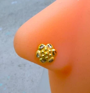22k Solid Yellow Nose Stud, Gold Ring Pin, Gold Nose ring, - Picture 1 of 6