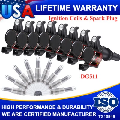 8PACK IGNITION COILS & Spark Plugs FOR FORD F150 TRITON 2004 2005 2006 2007 2008 - Image 1 of 4