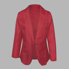 Women Red Coat Single Breasted Long Sleeve Blazers Ladies Casual Suit UK12 EU38