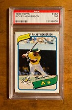1980 TOPPS #482 RICKEY HENDERSON ROOKIE ATHLETICS RC HOF PSA 7