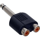 5x adapter audio InLine 6,3 mm jack st->2x rca bu mono czarny