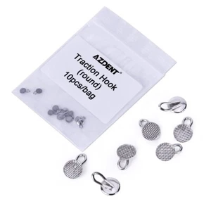 10pcs Dental Orthodontic Bondable Traction Hook Round Mesh Base Lingual Button - Picture 1 of 10