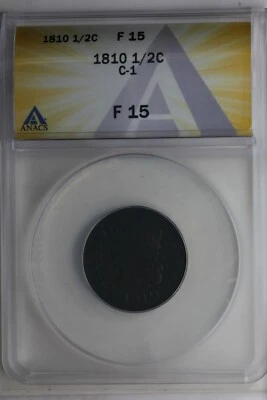 MONEDAS COLONIALES 1810 .005 ANACS F15 C-1 1/2C 1700S Foto 1 de 2