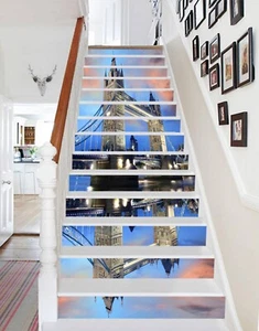 3D London Bridge AZ1409 Stair Risers Decoration Mural Vinyl Wallpaper Kay - Picture 1 of 5