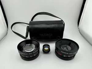 Yashica Yashikor Aux Telephoto and Wide Angle 1:4 Lens Set w/ Finder and Case - Picture 1 of 7