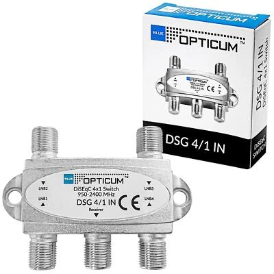 DiSEqC Verteiler Opticum SAT Switch LNB Schalter Umschalter 4x1 4/1 41 Full TV - Bild 1 von 4