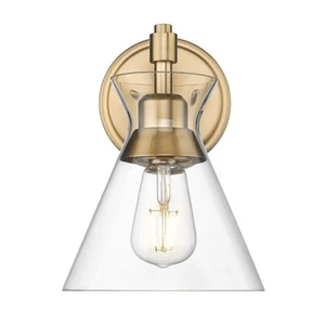 Golden Lighting Malta 1 Light Wall Sconce, Brushed Bronze/Clear - 0511-1WBCB-CLR - Picture 1 of 1