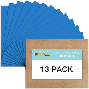 Lake Blue HTV Heat Transfer Vinyl Bundle: 13 Pack 12" X 10" Iron-On for T-Shirt, - Picture 1 of 12