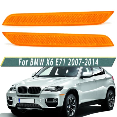 Пара габаритных огней отражателей боковых габаритных огней переднего бампера крыла для BMW X6 E71 2007-2014 - Изображение 1 из 4