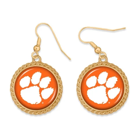 Clemson Tigers gold round gameday earrings Cover