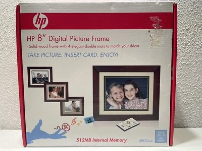 HP 8” Digital Picture Wood Frame with Remote DF820B4 BRAND NEW OPEN BOX - Image 1 of 4