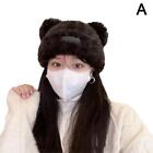 Plush Bear Beanie Cap Windproof Winter Hat Female Ear Hat Girl Cap?4 Teens U9r5