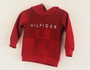 Tommy Hilfiger Toddler Red Logo Sweater Hoodie Pullover Boys Size 12m - Picture 1 of 6