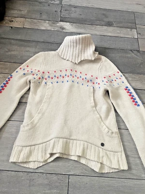 ladies diesel cream wool long sleeved short jumper high collar medium size 8 - Image 1 of 4