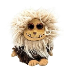 Ty Frizzys Zinger Monster Plüsch braun 8 Zoll zottelige Glitzeraugen 2014 Sitzsack Spielzeug - Bild 1 von 11